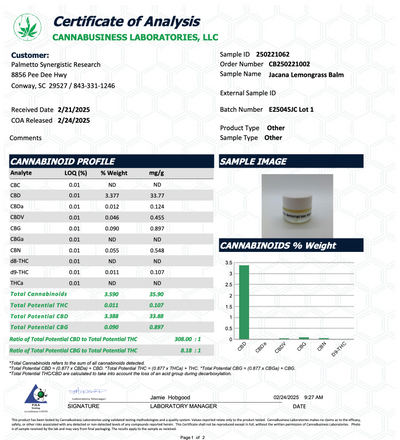 JACANA Lemongrass Balm